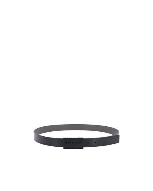 Ferragamo White Adjustable Buckle Belt for men