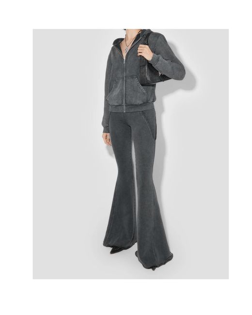 M I S B H V Black Flared Track Pants
