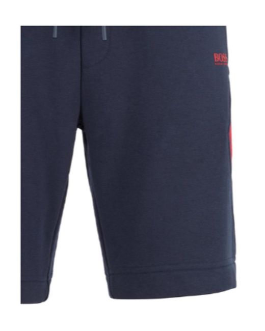 Boss Blue Logo Straight Shorts for men