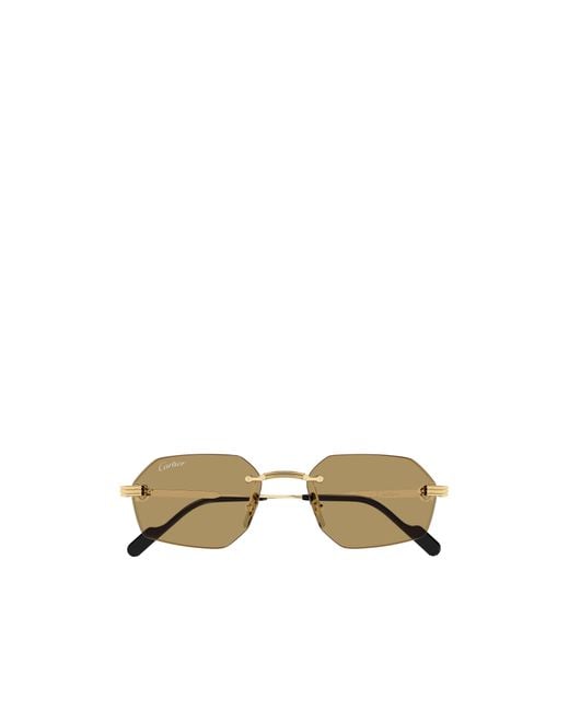Cartier Metallic Rimless Irregular Sunglasses for men