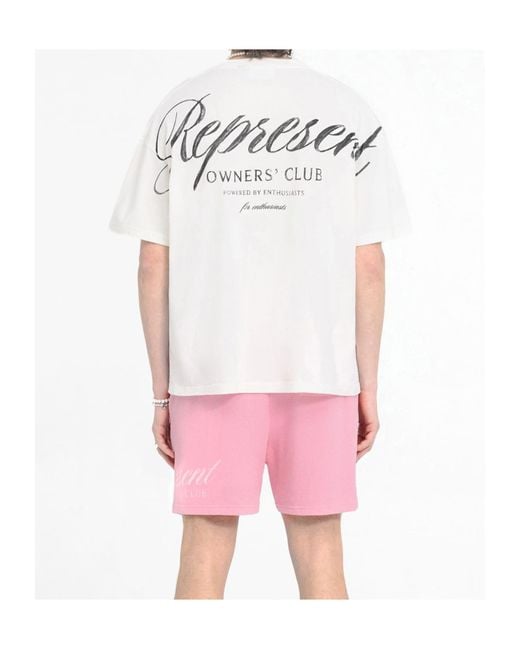 Represent White Cotton T-Shirt for men