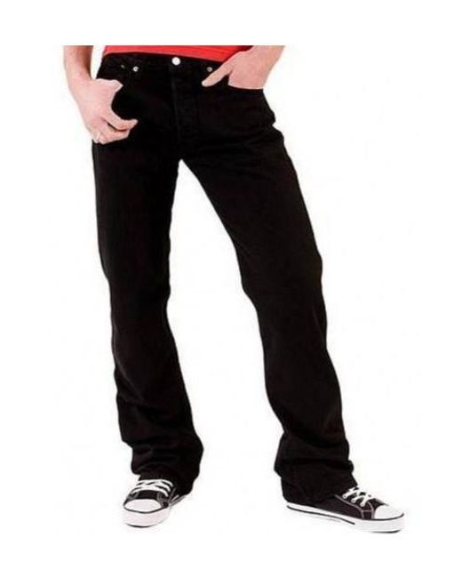 Levi's Blue 501 Logo Patch Straight Leg Jeans for men