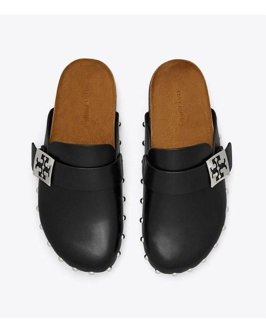 Tory Burch Black Stud Embellished Mules