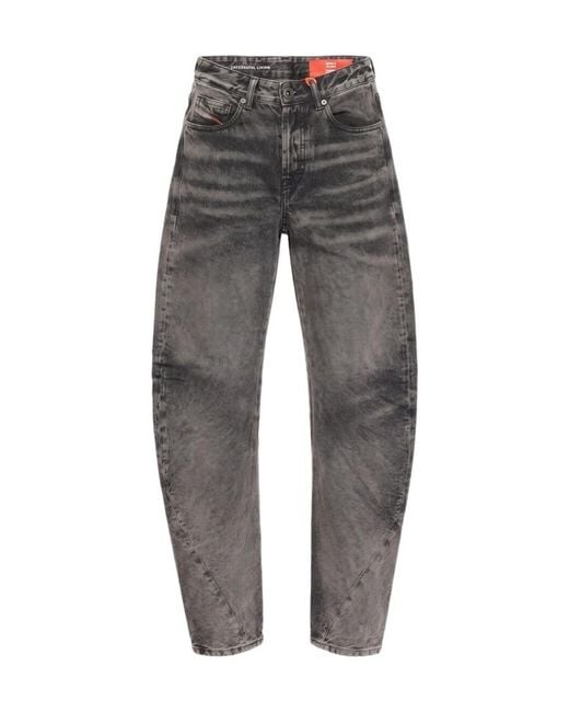 DIESEL Gray D-Twisty-Fsj Logo Patch Jeans