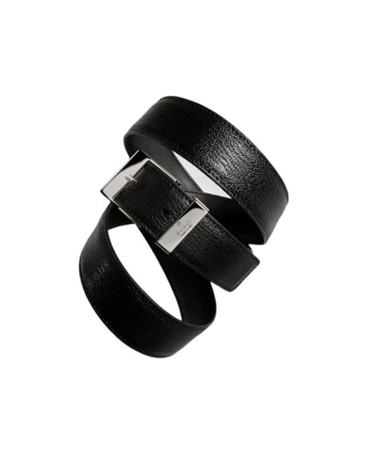 Gucci Black Belt With Squared Buckle for men