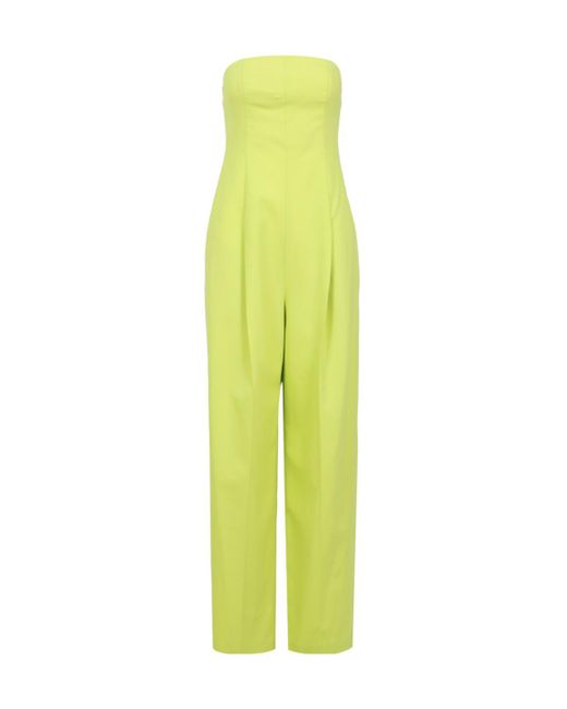 Philosophy Di Lorenzo Serafini Yellow Strapless Straight-Leg Jumpsuit