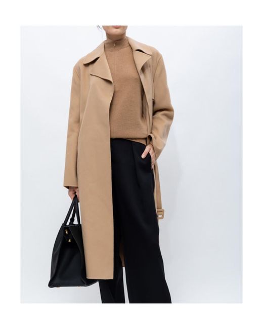 Theory Natural Long-Sleeved Belted Coat