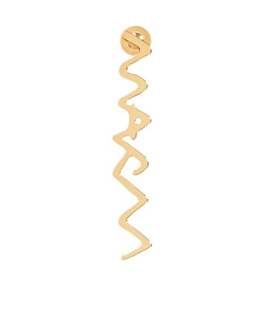 Marni White Symbol Logo Plaque Earrings