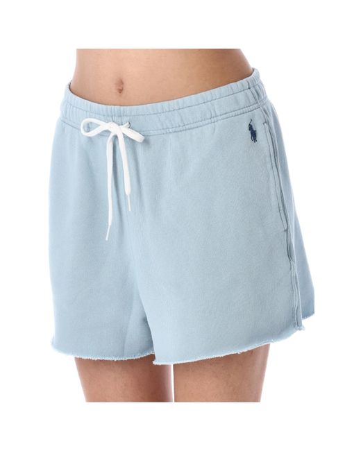 Polo Ralph Lauren Blue Frayed-Hem Drawstring Shorts