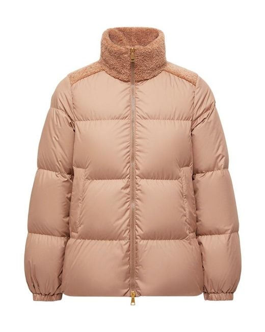 Moncler Brown Esnaie Logo Patch Zip-Up Jacket