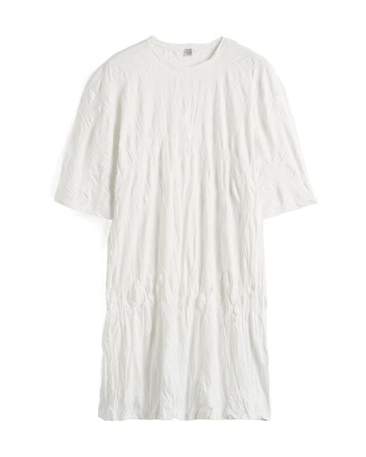 Totême White Totême Short-Sleeved Crewneck T-Shirt Dress