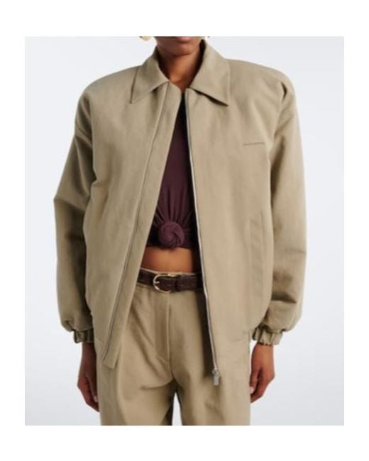 Magda Butrym Natural Cotton Twill Blouson Jacket