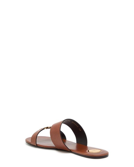 Saint Laurent Brown Babylone Leather Sandals