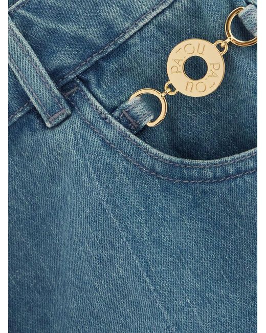 Patou Blue Logo Denim Shorts