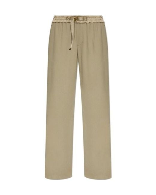 AMI Natural Logo Detailed Drawstring Palazzo Pants