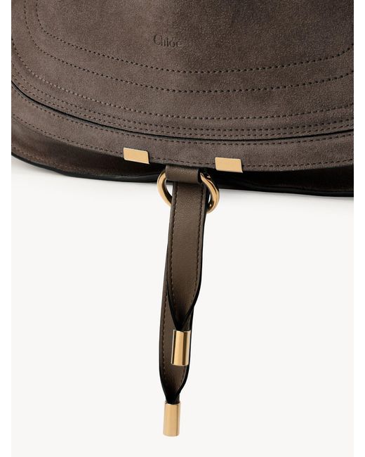 Chloé Brown Chloé Logo Debossed Foldover Top Tote Bag
