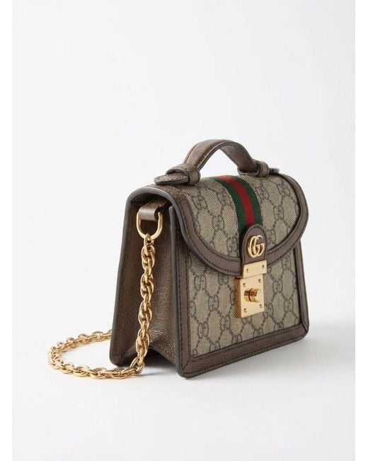 Gucci Brown Ophidia Gg Monogram Mini Shoulder Bag