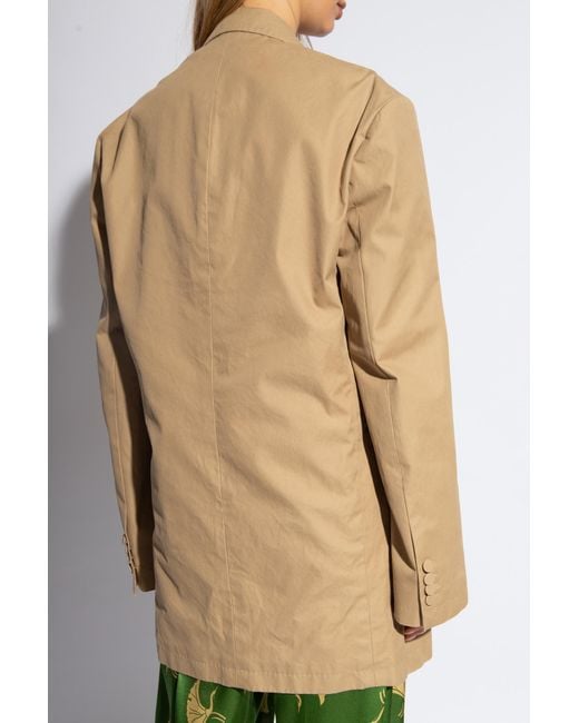 Dries Van Noten Natural Double-Breasted Tailored Blazer
