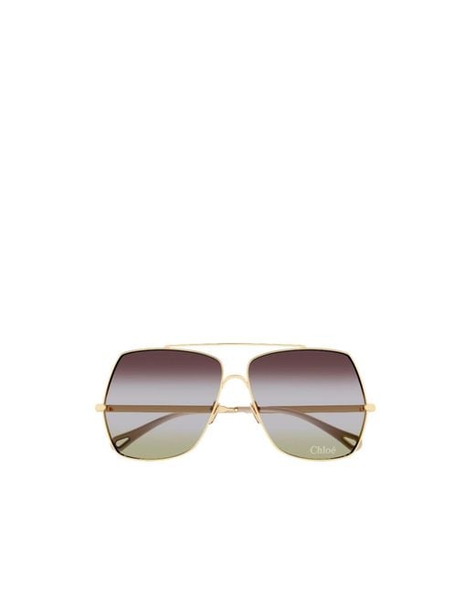 Chloé Metallic Golden Sunglasses