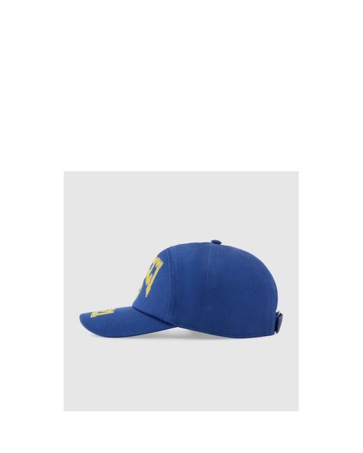 Gucci Blue Logo Patch College Baseball Cap for men
