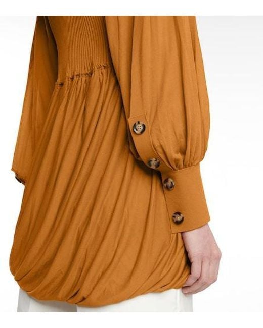 Proenza Schouler Orange Pleated Top