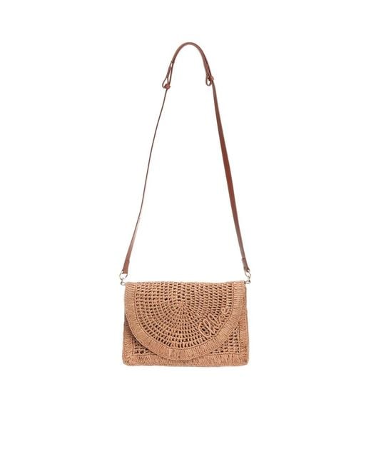 Chloé White Chloé Summer Banana Flat Raffia Shoulder Bag