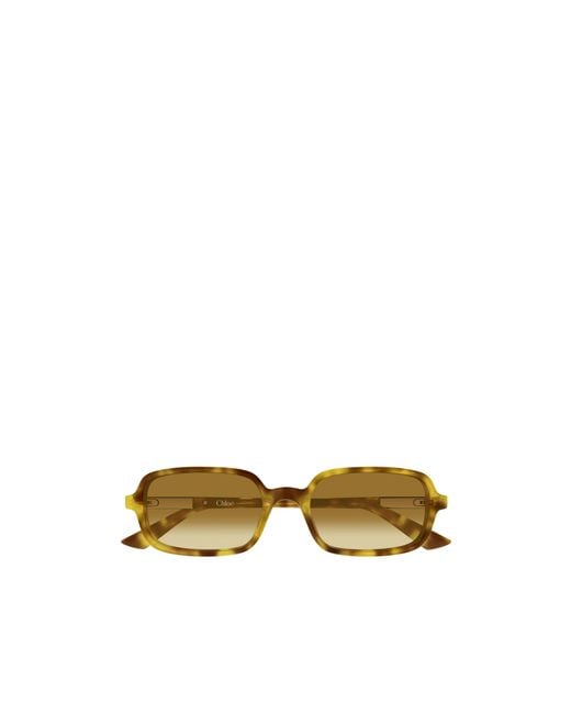 Chloé Metallic Chloé Eyewear Rectangle Frame Sunglasses