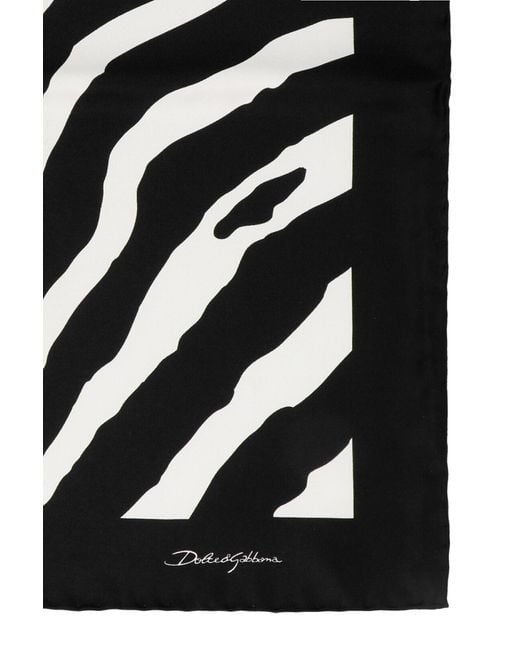 Dolce & Gabbana Black Logo Print Scarf