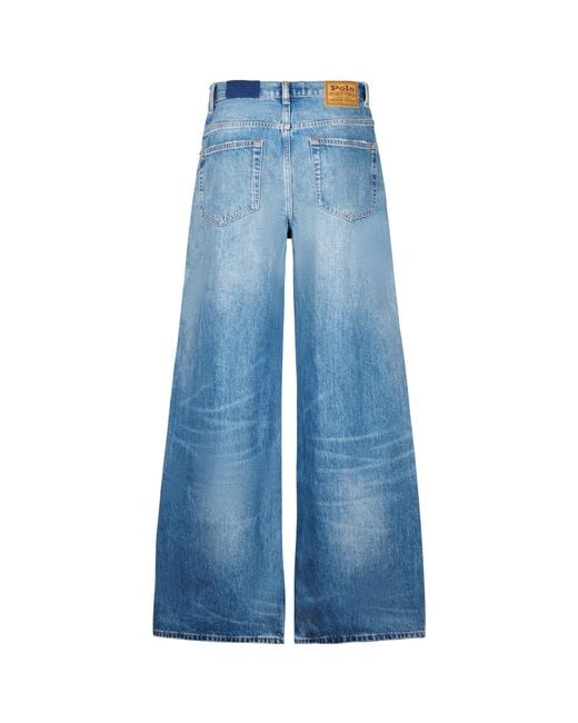 Polo Ralph Lauren Blue Wide-Leg Cotton Jeans