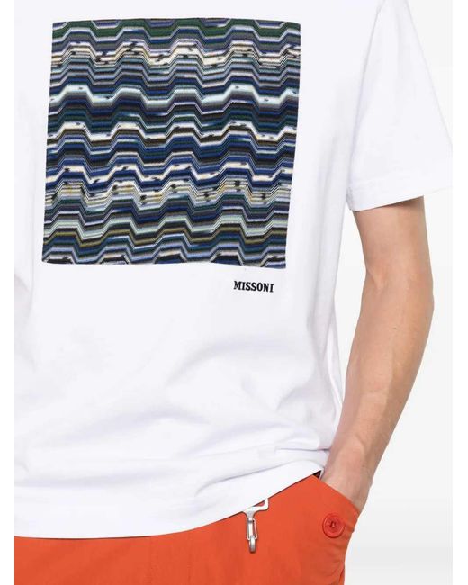 Missoni Blue Zigzag-Print T-Shirt for men
