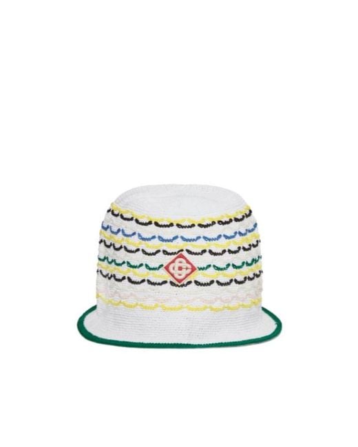 Casablanca White Tuck Stitch Hat for men