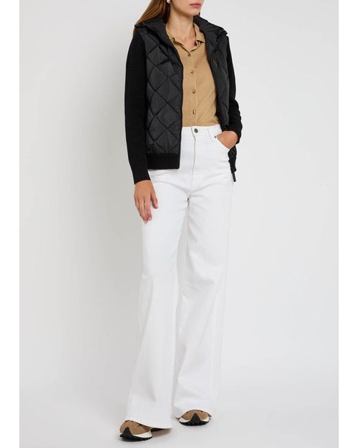 Canada Goose Black Hybridge Quilted Shell And Wool Jacket