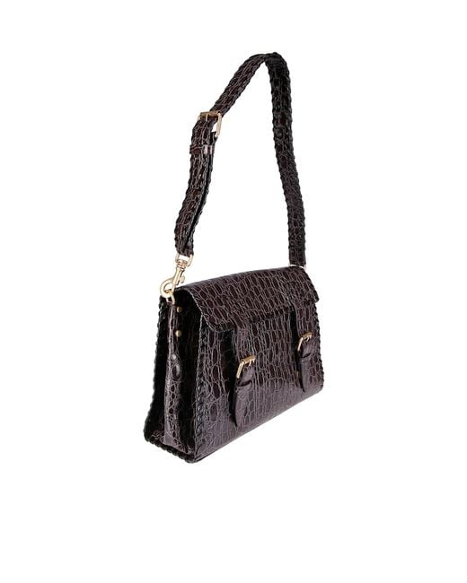 Dries Van Noten White Embossed Shoulder Bag
