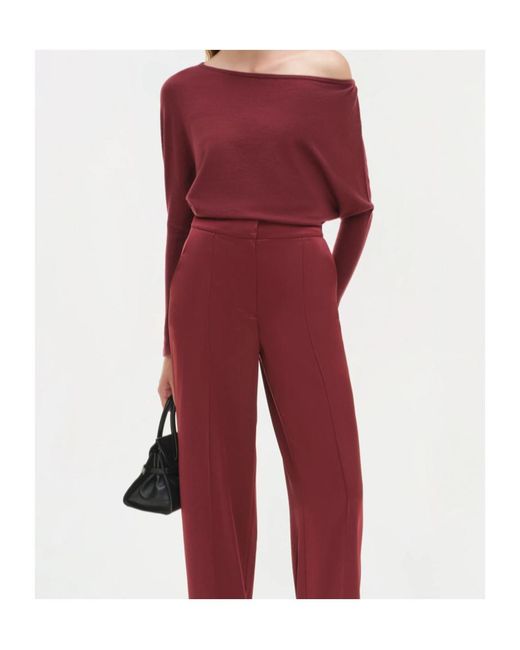 Jonathan Simkhai Red Off-Shoulder Wool Top
