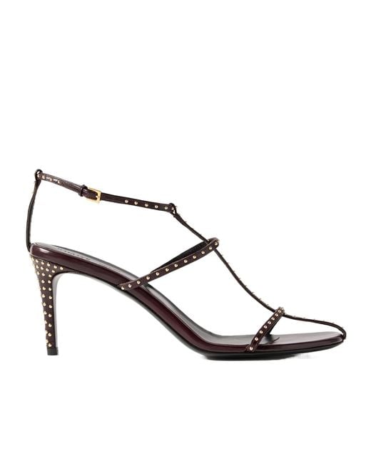 Khaite Metallic Studded High-Heeled Sandals