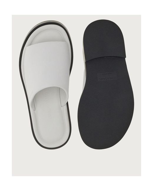 Ferragamo White Open-Toe Slides