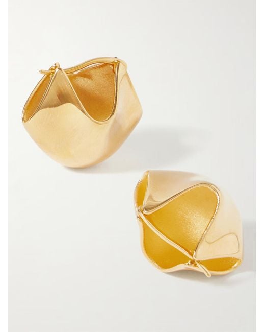 Khaite Metallic Lotus-Shaped Earrings