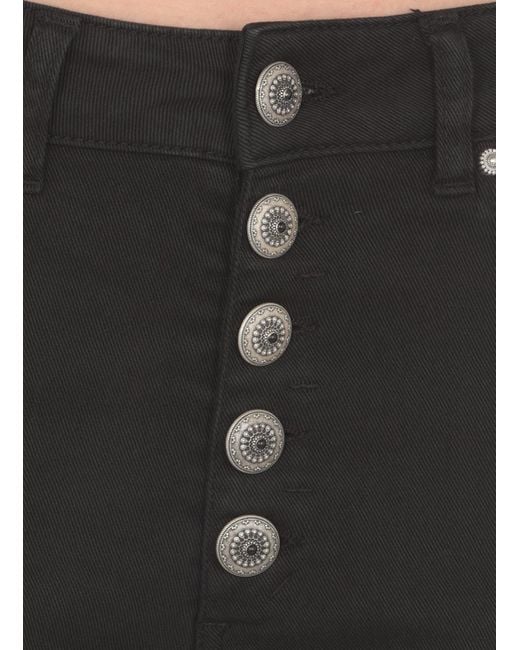 Dondup Black High-Waist Cropped Stretched Jeans