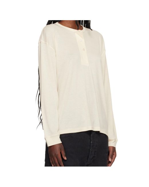 Studio Nicholson White Rutas Henley Long-Sleeve Top