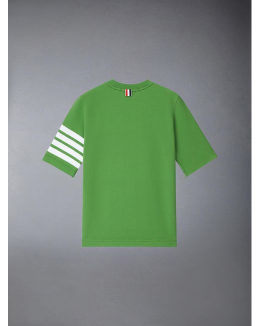 Thom Browne Green 4 Bar Stripes Jersey T-Shirt