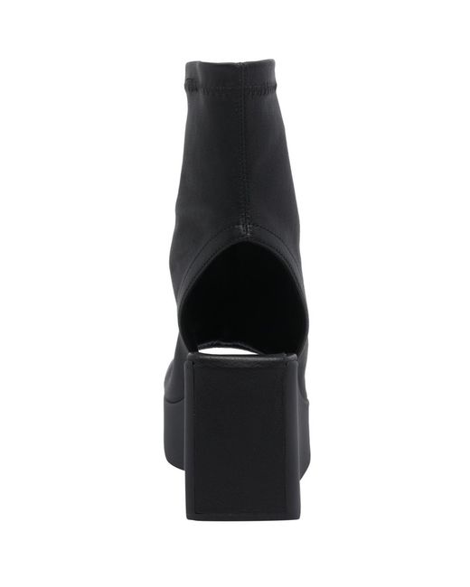 Vic Matié Black Square-Toe Wedge Sandals