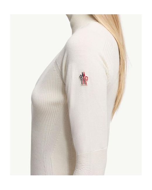 Moncler White Grenoble Roll-Neck Knitted Jumper