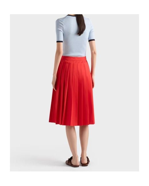 Prada Blue Striped Silk Crew-Neck Sweater