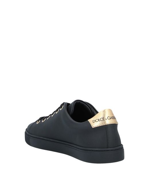 Dolce & Gabbana Black Minimalist Leather Low-Top Casual Shoes