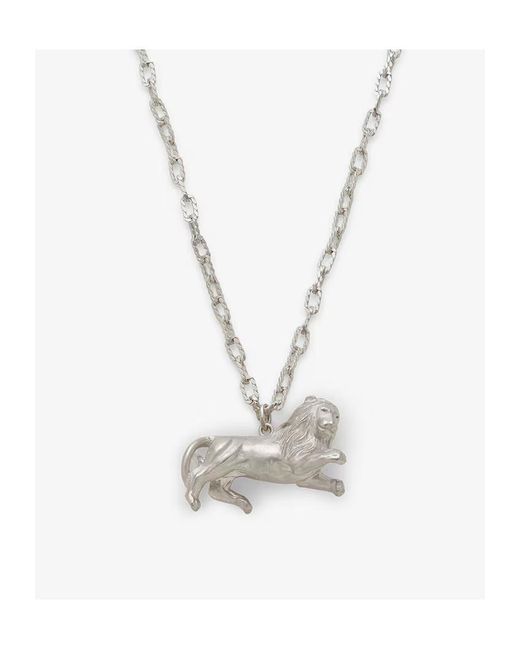 Fendi White Zodiac Leo Necklace