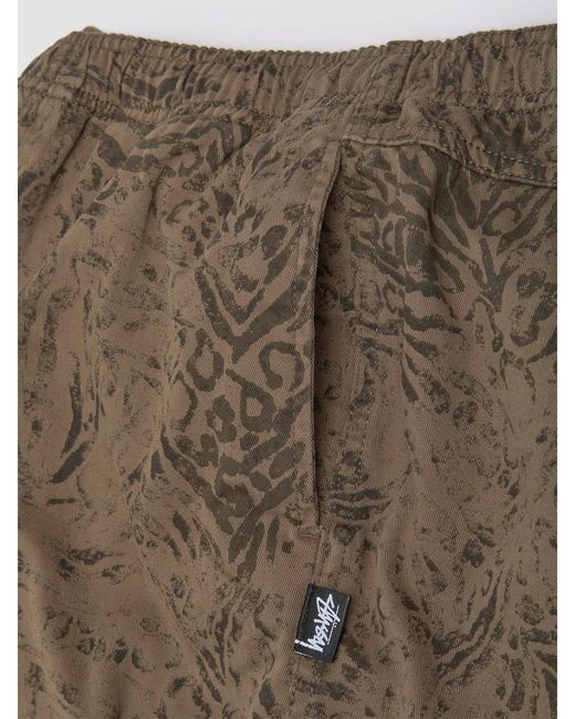 Stussy Gray Stüssy Patterned Straight-Leg Trousers for men