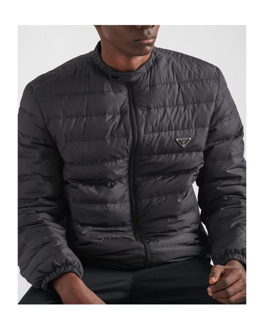 Prada Gray Short Polyester Down Jacket for men