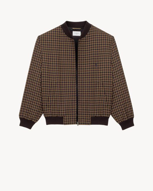 Saint Laurent Brown Cassandre Loose-Fit Bomber Jacket