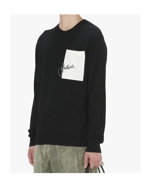 J.W. Anderson Black Jw Anderson Logo Embroidered Knit Jumper for men
