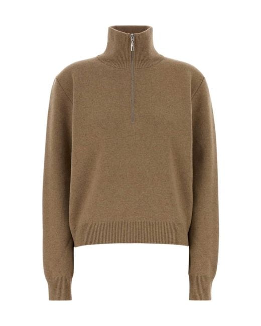 Rohe Natural Zip Knitted Polo Sweater